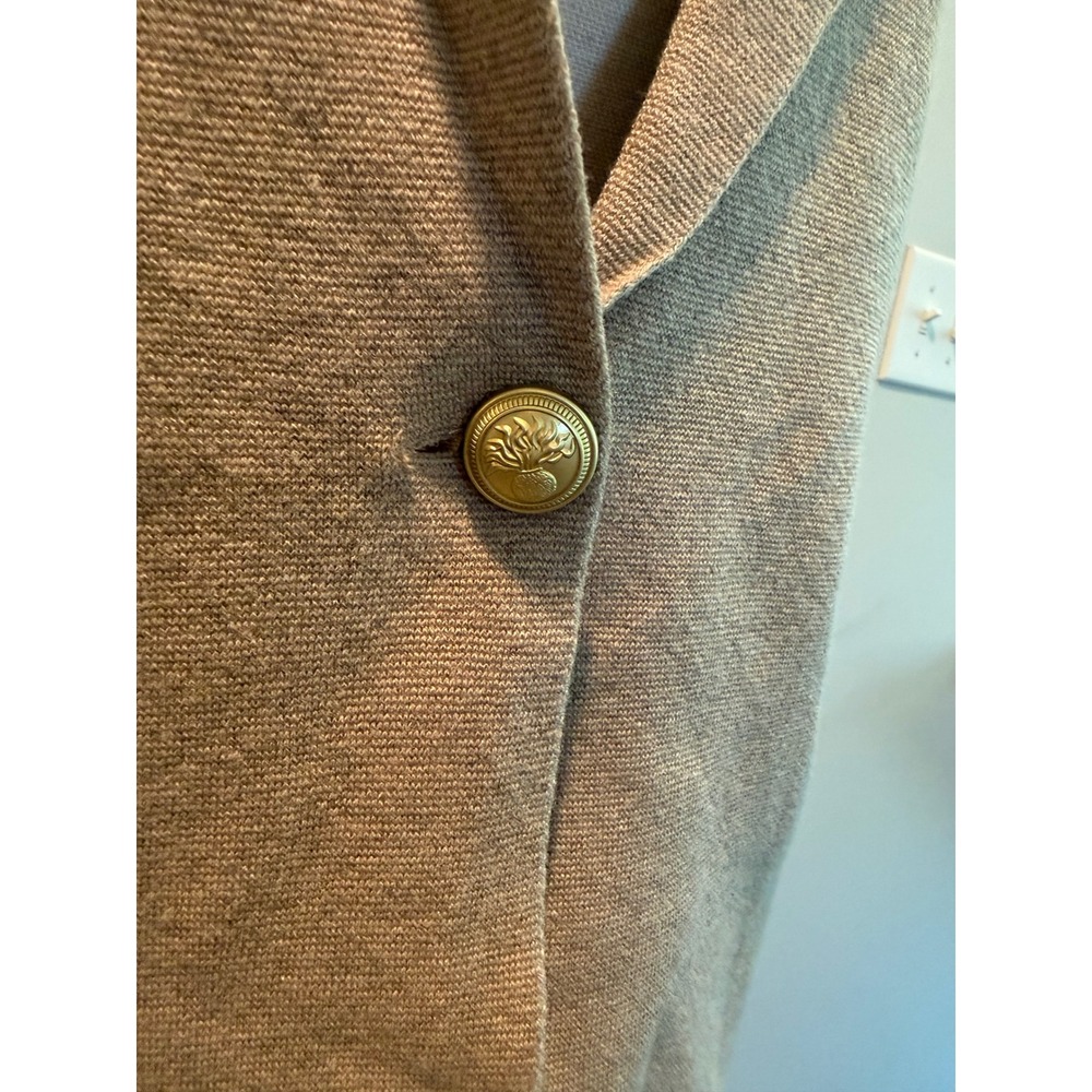 J.Crew Women Sweater Blazer Sand Beige Gold Crest Button Size Small NWT - Picture 4 of 7